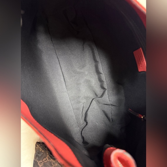 GUCCI-257265 204046 Red GG Canvas Shoulder Bag - Picture 9 of 12